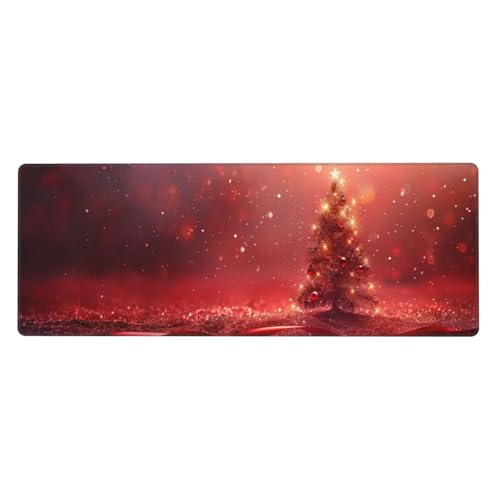 Gaming Mauspad Weihnachtsbaum Motiv,Weihnachten Mousepad XXL 600 x 300 x 3mm,Wetterfest Anti-Rutsch Schreibtisch Mouse Pad Verbessert Präzision und Geschwindigkeit,Gaming Zubehör für Home Zimmer Deko von Yeogcohe