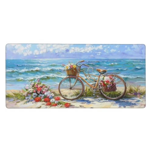 Ozean Mousepad XXL 1200 x 600 x 3mm Groß Gaming Mauspad Fahrrad Mouse Pad mit Genähten Kanten, Wasserdicht Rutschfeste Gummibasis Verbessert Präzision und Geschwindigkei, für PC Professionelle Gamer von Yeogcohe