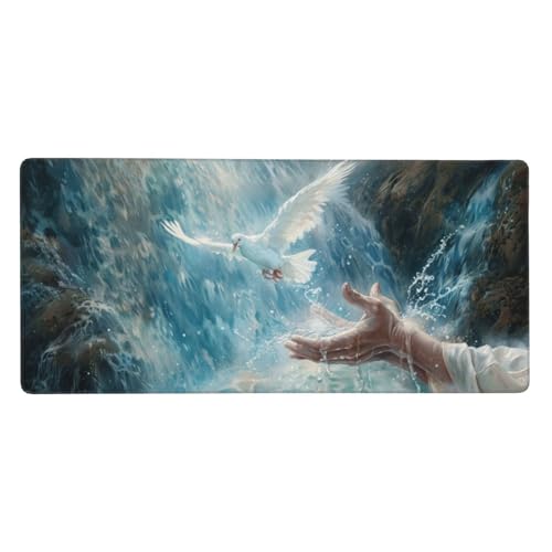 Vogel Mousepad XXL 900 x 400 x 3mm Groß Gaming Mauspad Hand Mouse Pad mit Genähten Kanten, Wasserdicht Rutschfeste Gummibasis Verbessert Präzision und Geschwindigkei, für PC Professionelle Gamer von Yeogcohe