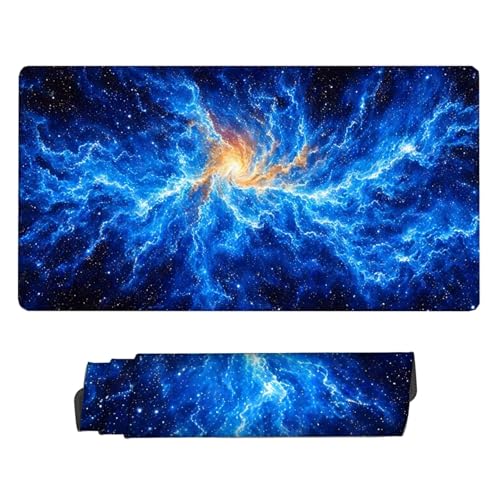 Large Schreibtischunterlage Schwarz Mauspad XXL 1200x600x3mm mit Vernähte Kanten Mousepad Sternenhimmel Desk Mat Wasserdicht Erweiterter Schreibtisch Schutz Langlebig Mauspads, Frauen Geschenke H2-237 von Yhfunfo