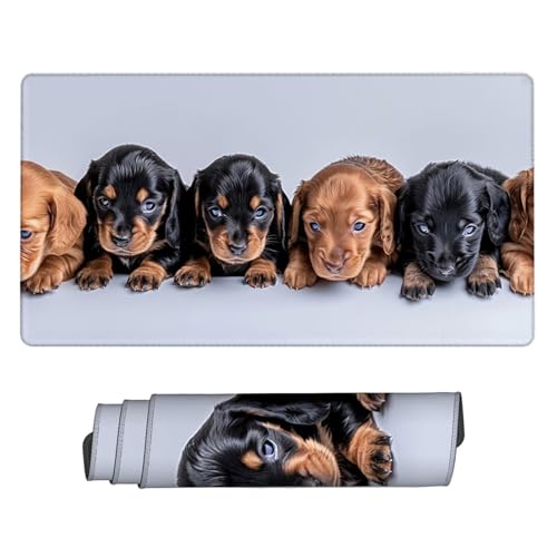 Large Schreibtischunterlage Tier Mauspad XXL 900x300x3mm mit Vernähte Kanten Mousepad Hund Desk Mat Wasserdicht Erweiterter Schreibtisch Schutz Langlebig Mauspads, Room Decor, Frauen Geschenke H2-510 von Yhfunfo