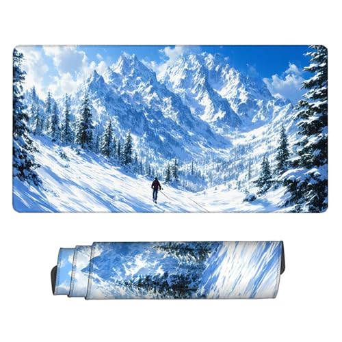 Large Schreibtischunterlage Weiß Mauspad XXL 900x300x3mm mit Vernähte Kanten Mousepad Männlicher Gott Desk Mat Wasserdicht Erweiterter Schreibtisch Schutz Langlebig Mauspads, Frauen Geschenke H2-186 von Yhfunfo