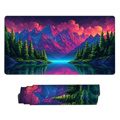 XXL Mauspad Rosa Gamer Mousepad Wolke Schreibtischunterlage Wasserdicht Large Size Spezielle Oberfläche Verbessert Präzision und Geschwindigkeit, rutschfeste Gummibasis, Office 1200x600x3mm H2-241 von Yhfunfo