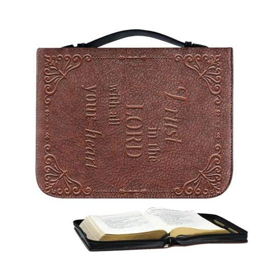 Yhsioaklo Bibel-Tragetasche, Bibeltaschen für Frauen - Bibel-Tragetasche aus PU-Leder mit Griff - Tragbarer Bibelkoffer, Bücherregal für Bibelstudium, Kirche von Yhsioaklo