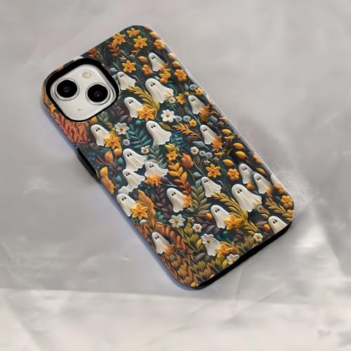 Yhsvie Halloween Handyhülle für iPhone 13 Hülle Ultradünne Skelett Muster Cover für iPhone 13 Leicht Hard PC Case iPhone 13 Gothic Herbst Kürbis Spooky Schutzhülle-Muster2 von Yhsvie