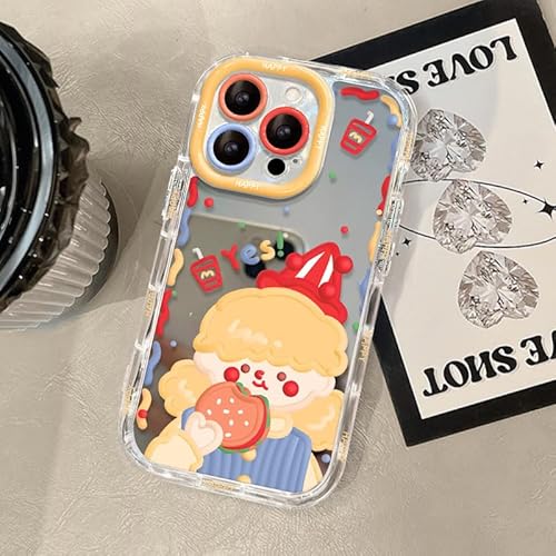 Yhsvie Handyhülle für iPhone 14 Hülle Farbe Burger Girl Silikon Case iPhone 14 Süßes Ästhetik Design Schutzhülle Stoßfeste Weich TPU Bumper Case für Mädchen Frauen Cover - Burger Girl von Yhsvie