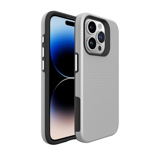 Yhsvie Handyhülle iPhone 13 pro max Dünn Hülle TPU+PC Silikon Cover Stoßfest Kratzfest Schutzhülle Matt Anti -Fingerabdruck Robuste Anti-Rutsch Bumper Hülle für iPhone 13 pro max Slim Case,Silber von Yhsvie