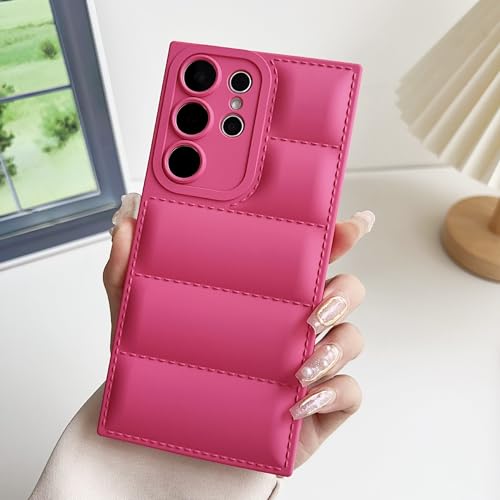 Yhsvie Hülle für Samsung Galaxy S23 Plus Silikonhülle Daunenjacke Aufblasbar Handyhülle Galaxy S23 Plus Airbag Anti-Fall Schutzhülle Stoßfest Weiche TPU Bumper Case für Frauen Mädchen Cover Rot von Yhsvie