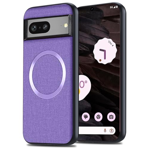 Yhsvie Magnetische Handyhülle für Google Pixel 7 Hülle 6.3” kompatibel mit MagSafe, Dünn Anti-Fingerabdruck Schutzhülle Stoßfeste Case Cover für Pixel 7 5G mit TPU Bumper für Autohalterung Lila von Yhsvie