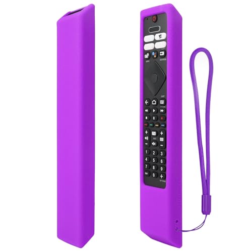 YiBiChin Protective Remote Case ONLY for Philips Ambilight TV Remote Control, 43PUS7906/12 55OLED707/12 65OLED707/12 TV Remote Cover Shockproof, Anti-Slip - Lila, aber leuchtend weiß in der Dunkelheit von YiBiChin