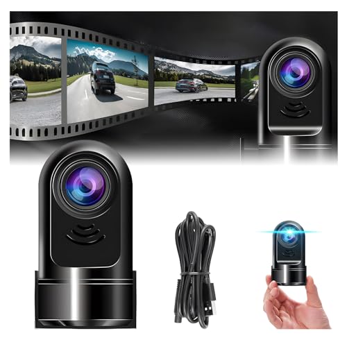 1080P HD 360° Drehbar Mini ADAS Dashcam, Auto-Front-Dashcam mit ADAS & Super Nachtsicht, Armaturenbrett-Autokamera, 24-Stunden-Parkmodus, Daueraufnahme (Standardversion 【Keine Karte】) von YiKAiLi