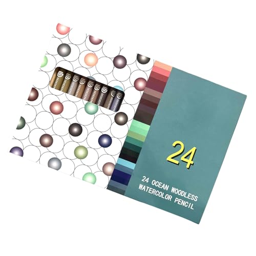 24 Stücke Professionelle Aquarellstifte Für Künstler Kinder Wasserlösliche Woodless Buntstifte Für Färbung Malerei von YiQinzcxg