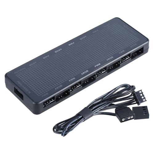 YiQinzcxg ARGB PWM Lüfter Hub Controller Mit 8-Port Stromeingang Und Fernbedienung Für Die Kühlung des PC Gehäuses von YiQinzcxg