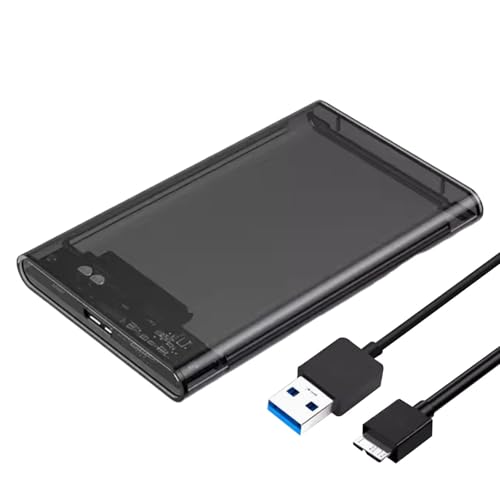 Yianyal Externes Festplattengehäuse 2,5,2,5 HDD Externes Gehäuse | Transparentes Festplattengehäuse - Tragbares USB-Festplattengehäuse, Hochgeschwindigkeits-SSD-Laufwerksgehäuse USB 2.0/3.0 für von Yianyal