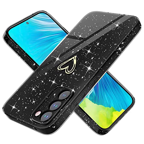 Yichxu Handyhülle für Samsung Galaxy S20 FE Hülle Glitzer Herz Love Silikon TPU Stoßfeste Schutz Bumper Case Cover Glänzend Ultra Dünn Kratzfeste Schutzhülle für Samsung S20 FE 4G/5G, Schwarz von Yichxu