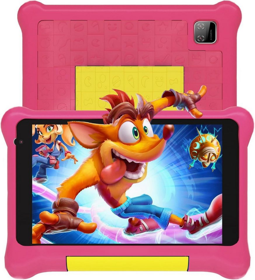 Yicty Kinder Dual-Kamera, GMS, stoßfeste Hülle, vorinstallierte Kinder-App Tablet (7", 32 GB, Android 12, Leistungsstarkes Multifunktionsgerät für unterwegs) von Yicty