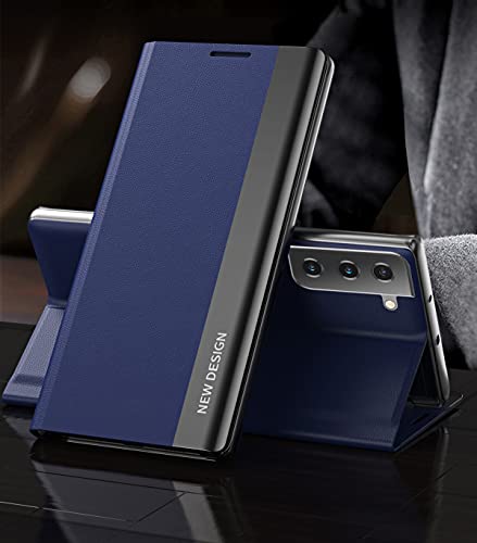 Yidai-Silu Galaxy S22 Klapphülle 【Magnetverschluss, Galvanotechnik, Standfunktion】 Flip Case Schutzhülle Magnetisch Tasche Handy Cover für Samsung Galaxy S22 6,1" - Blau von Yidai-Silu