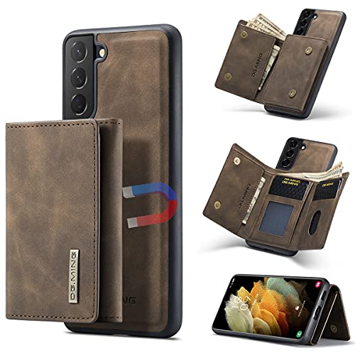 Yidai-Silu Galaxy S24 Plus Leder Schutz Hülle 【2 in 1 Abnehmbar, Viele Fächer, Standfunktion】 Magnet Tasche Geldbeutel Back Case mit PU Wallet für Samsung Galaxy S24+ Plus - Kaffee von Yidai-Silu