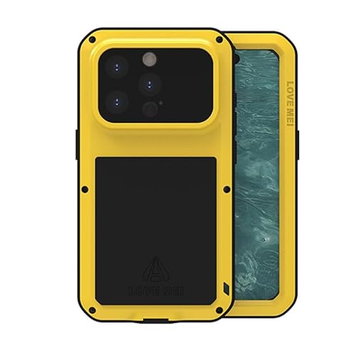 Yidai-Silu iPhone 16 Pro Outdoor Hülle 【Militärstandard Harnisch, 2 Meter Stoßfest, IP-54 Zert.】 Handy Cover 360 Rundum Case für iPhone 16 Pro 6,3" - Geld mit Displayfolie von Yidai-Silu