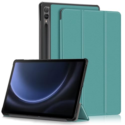 Yiernuo Hülle für Samsung Galaxy Tab S9 FE+/Tab S9 FE Plus/Tab S9 Plus 12,4 Zoll SM-X610/X616 X810/X816B/X818U Tablet, Schlank Slim Schutzhülle mit Auto Schlaf/Wach,Grün von Yiernuo