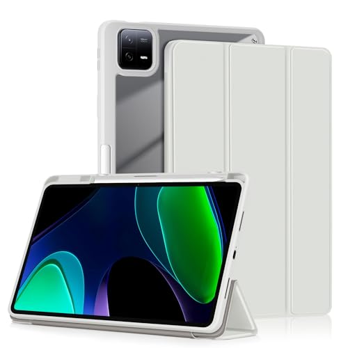 Yiernuo Hülle für Xiaomi Mi Pad 6/Mi Pad 6 Pro 11 Zoll 2023 Tablet, Ultradünn Schutzhülle mit Translucent Rückseite Cover mit Auto Schlaf/Wach Funktion,Gray von Yiernuo