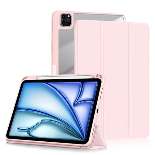 Yiernuo Hülle für iPad Air 11 Zoll M2, iPad Air 6/5/4th Generation mit Stifthalter, Stoßfest Schutzhülle mit Auto Schlafen/Wachen für iPad Pro 11 Zoll 4th/3rd/2nd/1st,Rosa von Yiernuo