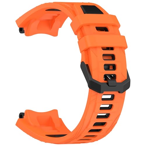 Yikamosi Kompatibel mit Amazfit T-Rex 3 Armband für Frauen und Männer,Dual Color Schnellverschluss Weiches Silikon TPU schluss Ersatzbänder für T-Rex 3 Smartwatch,Orange/Schwarz von Yikamosi