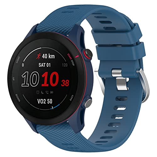 Yikamosi Kompatibel mit Garmin Forerunner 255 Armband,22MM Schnellverschluss Weiches Silikon rostfreiem Metallverschluss Ersatzbänder Kompatibel für Garmin Forerunner 255/Venu 2,Dunkelblau von Yikamosi