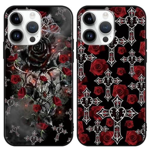 2 Stück Handyhülle für Xiaomi Redmi Note 13 Pro+ 5G/13 Pro Plus Hülle 6.67'', Anime Art Anime Rosen und Blumen künstlerische Ästhetik Motiv Designs Case Schutzhülle TPU Weich Ultra Dünn Cover -01 von Yimctoie