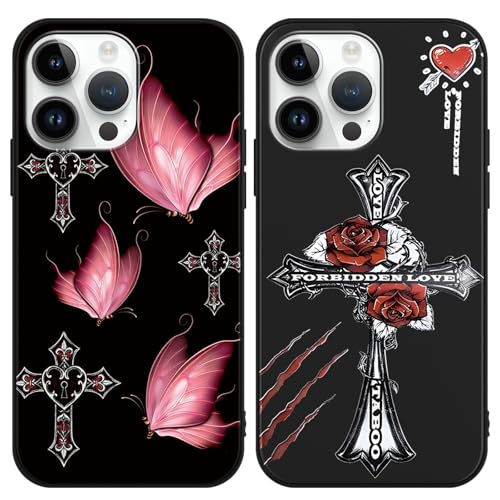 2 Stück Handyhülle für Xiaomi Redmi Note 8 Pro Hülle 6.53'', Anime Art Manga Schmetterlinge und Rosen künstlerische Ästhetik mit Motiv Designs Case Schutzhülle Stoßfest TPU Weich Ultra Dünn Cover -04 von Yimctoie