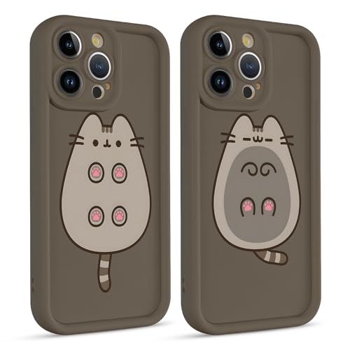 2 Stück Handyhülle für iPhone 11 6.1", Anime Cartoon Cute Katze Pusheen Cat Manga Muster mit Weich TPU Silikon Schutzhülle Kawaii Case Stoßfest Kratzfest Bumper Cover, Pfote von Yimctoie