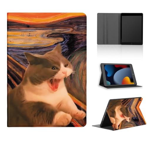 Tablet Hülle für Lenovo Tab M10 3rd Gen 10,1" 2022 TB-328, Niedlich Cartoon Anime Manga Muster Schutzhülle PU Leder Flip Cover Kawaii Stoßfest Verstellbar Ständer Tablet Case, Meow von Yimctoie