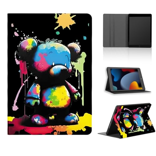 Tablet Hülle für Samsung Galaxy Tab S7 FE 12,4" SM-T970/T975/Tab S8+ 2022 SM-X800/X806/Tab S7 Plus, Niedlich Cartoon Anime Manga Muster Schutzhülle PU Leder Flip Cover Verstellbar Ständer Case, Bear von Yimctoie