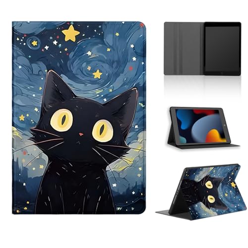 Tablet Hülle für Samsung Galaxy Tab S9 FE+ 12,4" SM-X610/SM-X616B, Niedlich Cartoon Anime Manga Muster Schutzhülle PU Leder Flip Cover Kawaii Stoßfest Verstellbar Ständer Tablet Case, Look Up von Yimctoie