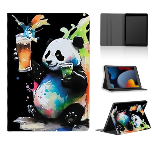 Tablet Hülle für iPad Air 5 Generation 10,9" 2022/iPad Air 4 Generation 2020, Niedlich Cartoon Anime Manga Muster Schutzhülle PU Leder Flip Cover Kawaii Stoßfest Verstellbar Ständer Tablet Case, Panda von Yimctoie