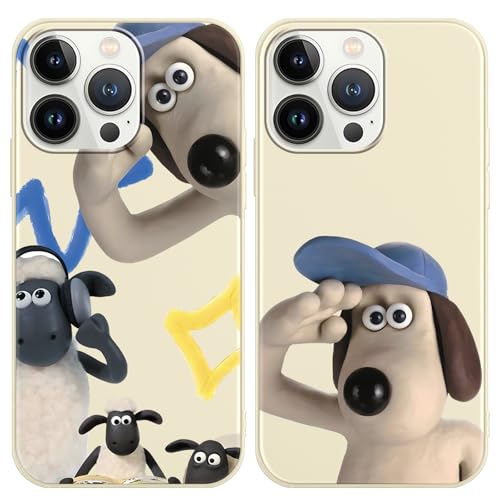 Yimctoie 2 Stück Handyhülle für Samsung Galaxy S23 Ultra 5G 6.8", Schutzhülle mit Einzigartiges Design Cartoon Anime Wallace and Gromit Muster Niedlicher Funny Weich TPU Silikon Stoßfest Case, Salute von Yimctoie