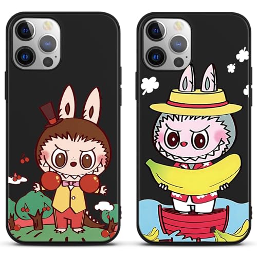 Yimctoie 2 Stück Karikatur Anime Schutzhülle für Samsung Galaxy S23+ 5G Hülle 6.6", Cartoon Labubu Aesthetic Design Niedlich Lustig Charakter Muster mit Weich TPU Stoßfest Bumper Handyhülle Case von Yimctoie