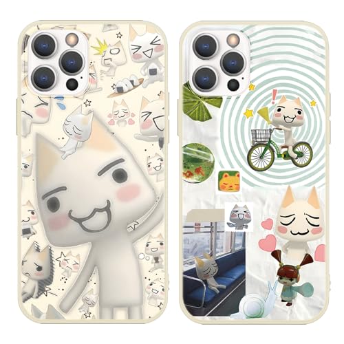 Yimctoie 2 Stück Niedlich Handyhülle für Xiaomi Redmi Note 8T Hülle 6,3",Aesthetic Cartoon Kawaii Katze Muster Design Silikon Schutzhülle für Mädchen und Frauen,Flexible Stoßfeste Case,Beige Anime von Yimctoie