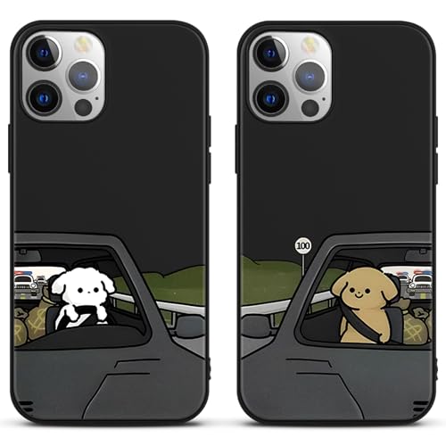 Yimctoie 2 Stück Schutzhülle für Samsung Galaxy A22 5G Hülle 6.6", Sweet Karikatur Anime Dog Niedlich Cute Muster,Weich Silikon Slim Motiv Stoßfest Case Kratzfeste Süßes Handyhülle von Yimctoie