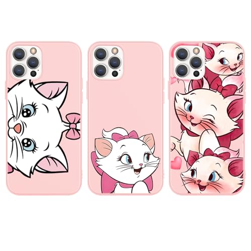 Yimctoie 3 Stück Handyhülle für iPhone 11 Hülle 6,1",Rosa Handyhülle mit Niedlich Cartoon Katze Aesthetic Motiv Muster Mädchen Case,Dünn Weich Silikon TPU Stoßfeste Bumper Schutzhülle,Kawaii Cat Cute von Yimctoie