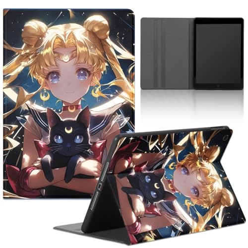 Yimctoie Cute Kawaii Tablet Hülle für Amazon Fire HD 8 Tablet 10,1"(2018, 2017, 2016, 8,/7,/6, Generation),Cartoon Anime Mädchen Charaktere Muster Design Stoßfest Multi-Winkel PU Leder Case,Anime von Yimctoie