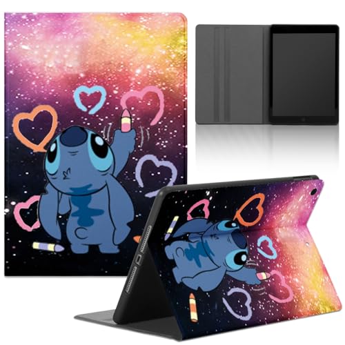 Yimctoie Schwarz Tablet Schutzhülle für Fire HD 10 2017/2019 10,1" Hülle,Karikatur Anime Figur Muster Cute Ästhetik Design Cover,PU Leder Flip Verstellbar Ständer Tablet Folio Case,Cute von Yimctoie