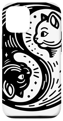 Hülle für iPhone 12/12 Pro Yin Yang Yoga Zen süße Katzen für Katzenliebhaber von Yin Yang Yoga Zen Cute Cats