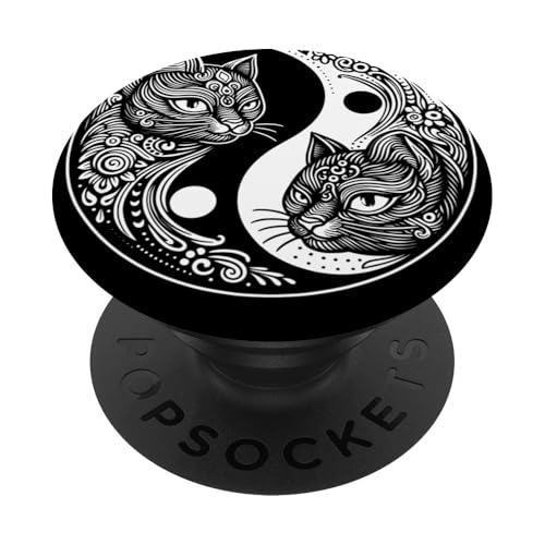 Yin Yang Yoga Zen süße Katzen für Katzenliebhaber PopSockets mit austauschbarem PopGrip von Yin Yang Yoga Zen Cute Cats