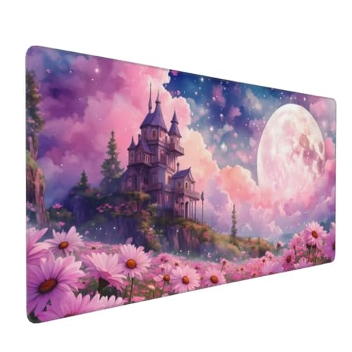 Gaming Mauspad Rosa Mauspad XXL 700x400x3mm XXL Mousepad Landschaft Schreibtischunterlage, mit Anti Rutsch Basis Mouse Pad, Wasserdicht, Langlebig Desk Mat für Tastatur und Maus, Gaming Zubehör G4-14 von Yingeen