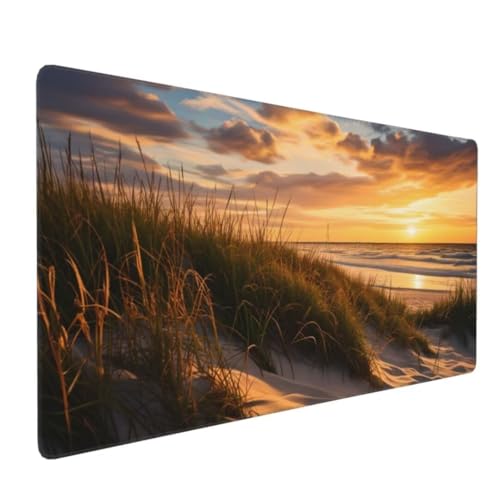 Gaming Mauspad Strand Mauspad XXL 1200x600x3mm XXL Mousepad Sonnenuntergang Schreibtischunterlage, mit Anti Rutsch Basis Mouse Pad, Wasserdicht Desk Mat für Tastatur und Maus, Gaming Zubehör G4-148 von Yingeen