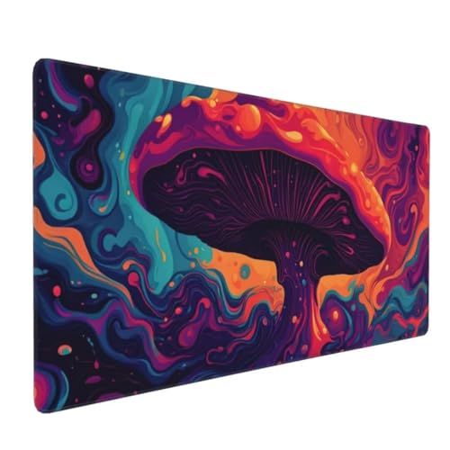 Mauspad XXL 1600x800mm, Groß Gaming Mauspad Abstrakt Mouse Pad Farbe Design Vernähte Kanten, Wasserdicht Anti Rutsch Mousepad, Verbessert Präzision und Geschwindigkeit Desk Mat,Gaming Zubehör, G4-519 von Yingeen