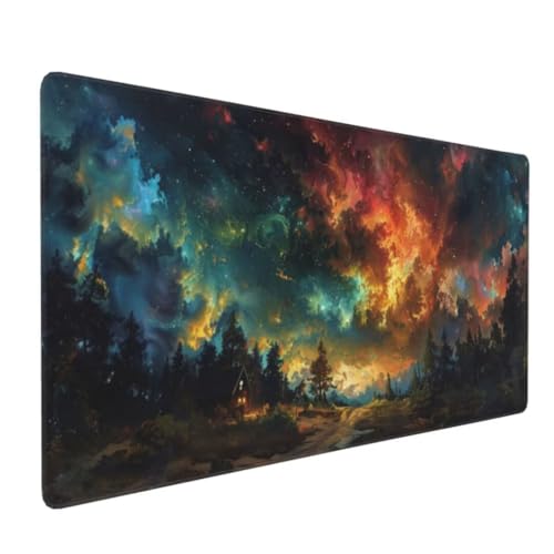 Mauspad XXL 1600x800mm, Groß Gaming Mauspad Abstrakt Mouse Pad Wolke Design Vernähte Kanten, Wasserdicht Anti Rutsch Mousepad, Verbessert Präzision und Geschwindigkeit Desk Mat,Gaming Zubehör, G4-153 von Yingeen