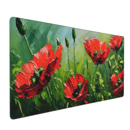 Mauspad XXL 1600x800mm, Groß Gaming Mauspad Grün Mouse Pad Anlage Design Vernähte Kanten, Wasserdicht Anti Rutsch Mousepad, Verbessert Präzision/Geschwindigkeit Desk Mat,Office Gaming Zubehör G4-467 von Yingeen