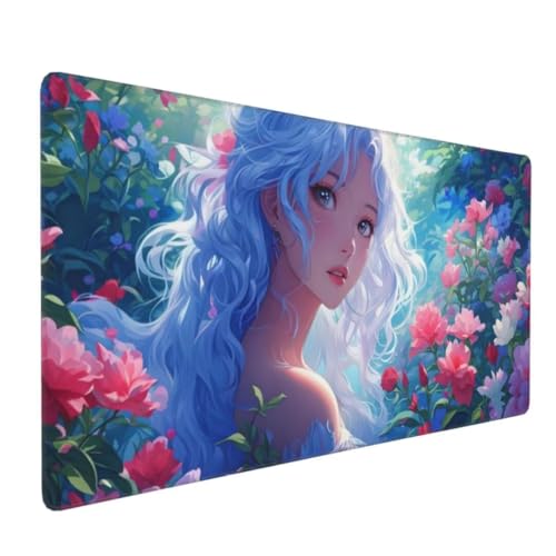 Mauspad XXL 1600x800mm, Groß Gaming Mauspad Mädchen Mouse Pad Blume Design Vernähte Kanten, Wasserdicht Anti Rutsch Mousepad, Verbessert Präzision und Geschwindigkeit Desk Mat,Gaming Zubehör, G4-567 von Yingeen